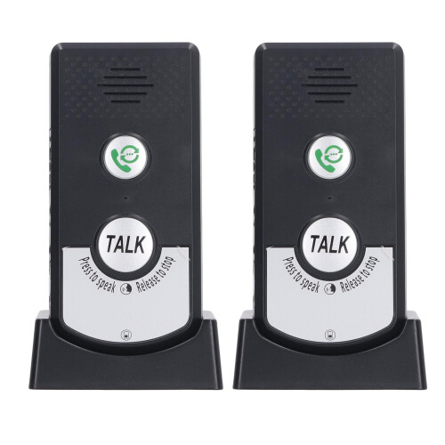 LSASHOP Wireless Home Intercom Unit Black 2 Pack
