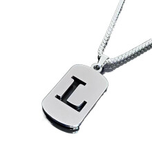 Titanium Steel Initial Pendant Necklace Unisex A-Z
