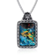 Men's Stainless Steel Chinese Zodiac Dog Pendant Necklace