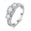 Moissanite Ring Sterling Silver Elegant Design 3 Stones 1
