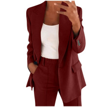Women's Lapel Snow Overalls Suit Set Formal Office Wedding