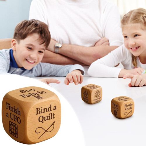 Quilter's Dice Wooden 2 Inch 6 Task 2 Pack