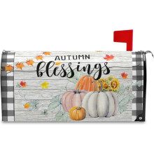 Fall Mailbox Cover Pumpkin Sunflower Maple Leaves Magnetic