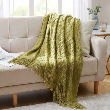 Navy Knitted Throw Blanket Textured Soft 50x60 Inch