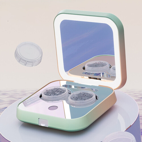 Lens Cleaner with Vibration Motor and Makeup Mirror