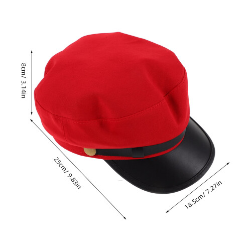 Supvox piros barett sapka brit stílusú PU unisex 1