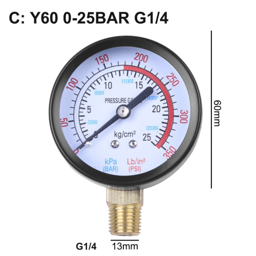 Y60 Pressure Gauge 0-1.6 MPa for Pool Filter 1