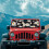 Daisy Print Windshield Sun Shade for Jeep Wrangler JL/JLU 3