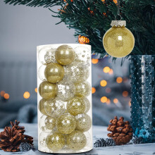 Christmas Ornaments Shatterproof Red and Clear 30 pcs