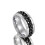 Men's Titanium Wedding Band with Rotatable Chain Texture 1