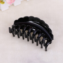 Hair Clips Black Plastic Claw Shape Non-Slip 2-Pack