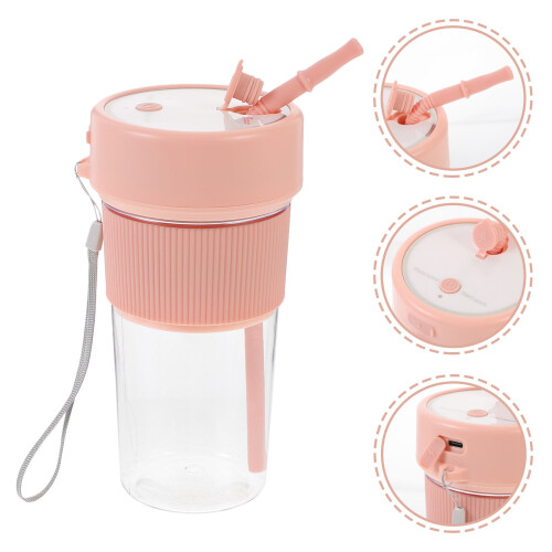 Portable Electric USB Juicer Cup 350ml Pink 2