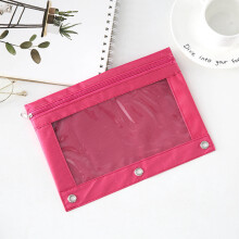 3-Ring Binder Pouch Transparent Zipper Large Capacity
