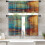 Kitchen Curtains Set Beige Orange Abstract 36 inch 1