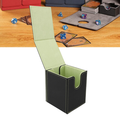 PU Leather Card Deck Box Double Layer Lemon Green 120 Cards 2