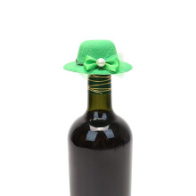 St. Patrick's Day Desktop Ornament Set Green Irish Hat Wine