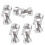 Silver Universal Joint Motor Connector 5 pcs 1