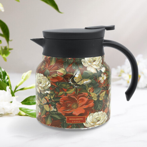 Flower Pattern Tea Kettle with Infuser 800 ml