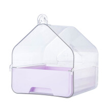 Bird Bathtub Portable Clear Hanging Bath Box for Small
