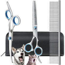Pet Grooming Scissors Set Round Tip Safety 6-Piece