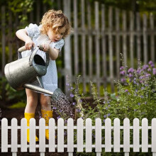 Plastic Garden Picket Fence White Lawn Border 10ft