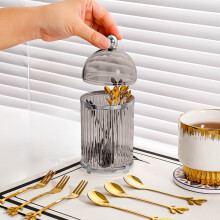 Fruit Fork Holder Plastic with Lid 6.5 x 3.1 in