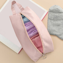 Portable satin cosmetic and underwear organizer bag with