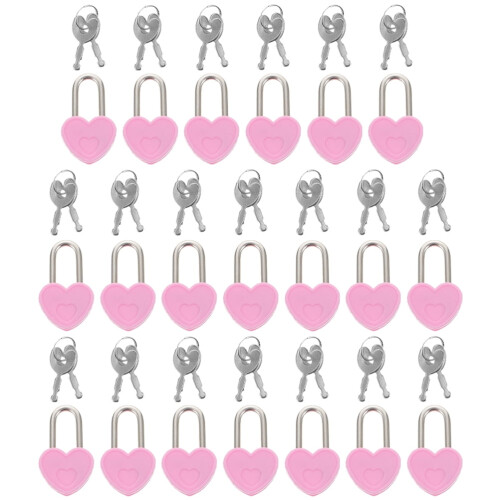 Mini Heart Padlock with Key 20 Sets 2