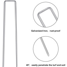 Galvanized Steel U-Shaped Landscape Nails 6 inch 2.8mm 10