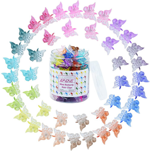 Butterfly Hair Clips Pastel Mini 50 Pieces