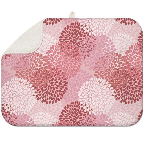Bohemian floral dish drying mat 18x24 inch microfiber