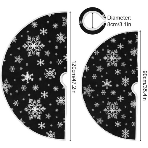 Svart snöflingejulgranskjol 86 cm 2