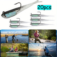 Soft Fishing Lure Lifelike Forked Tail 20PCS