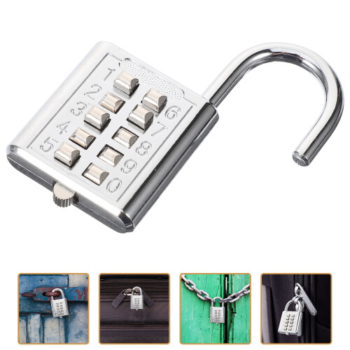Gym Locker Combination Lock Metal Electric White 1 Set