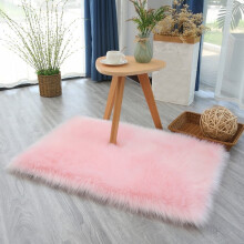 Pink Shaggy Faux Sheepskin Rug 16 x 24 Inch