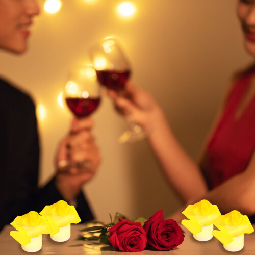 LED Flameless Candles Rose Tealights 6 Pack 2