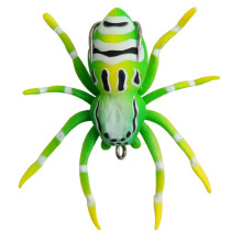 Spider-Shape Soft Fishing Lure Green-Yellow 1 Piece