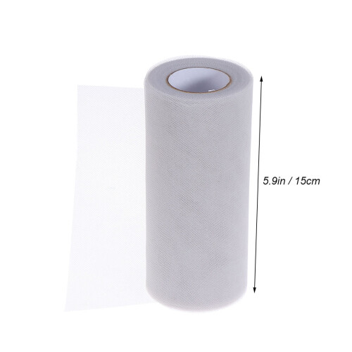 Tulle Fabric Roll Light Grey 1 Set 1