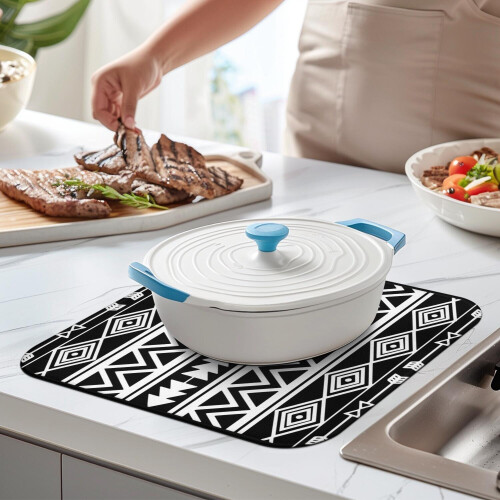 Tapete de secagem de louça Boho Kitchen de 40x45 cm em microfibra 1