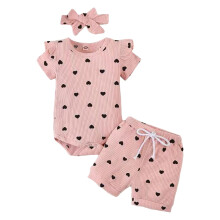 Baby Girls Sleeveless Bodysuit Set Pink 3-Piece 9-12 Months