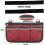 Wheelchair Armrest Pouch Organizer with 3 Pockets Red 4