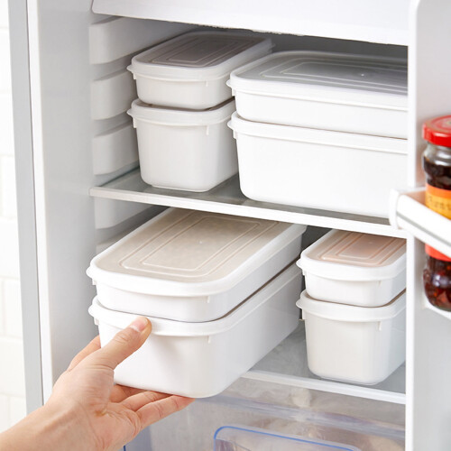 Recipiente frigider din plastic stivuibile cu capace, pachet de 12 1