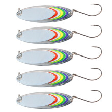 Mackerel Fishing Lures Metal Spoon Shape 5PCS Silver