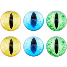 Glass Eyeballs Half Round 30mm 3 Pairs 3 Colors