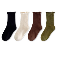 Cotton Mid-Calf Socks for Girls 4-Pack
