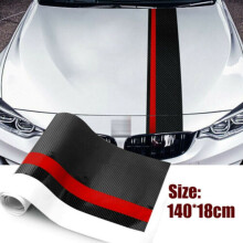 Car Racing Stripes Carbon Fiber Hood Decal Wrap 1pc