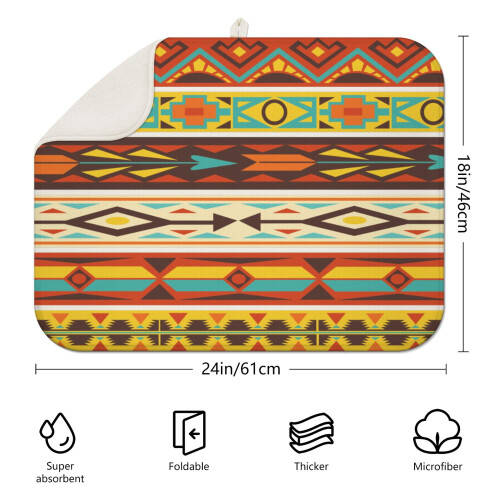 Boho-Geschirrtrockenmatte aus Mikrofaser mit Blumenmuster, 45,7 x 61 cm 1