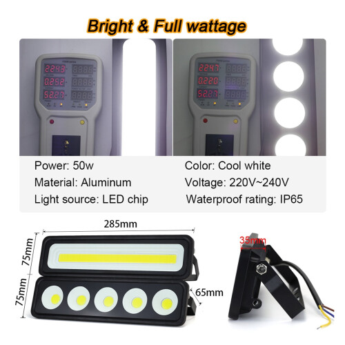 Projecteur LED extérieur 50W IP65 étanche COB 2