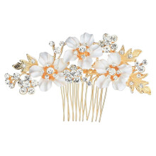 Bridal Rhinestone Hair Pin Golden 1 piece