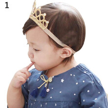 Baby Girl Crown Headband Elastic Gold Headwear
